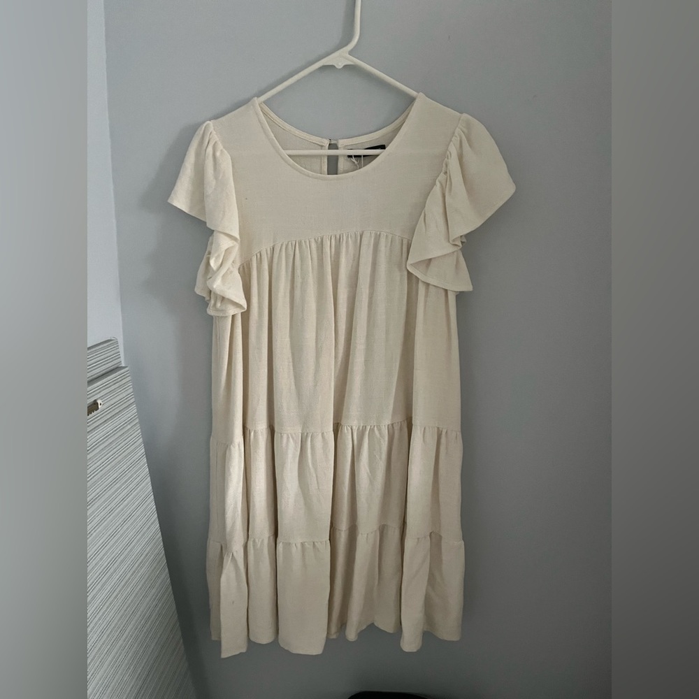 cream mini dress
